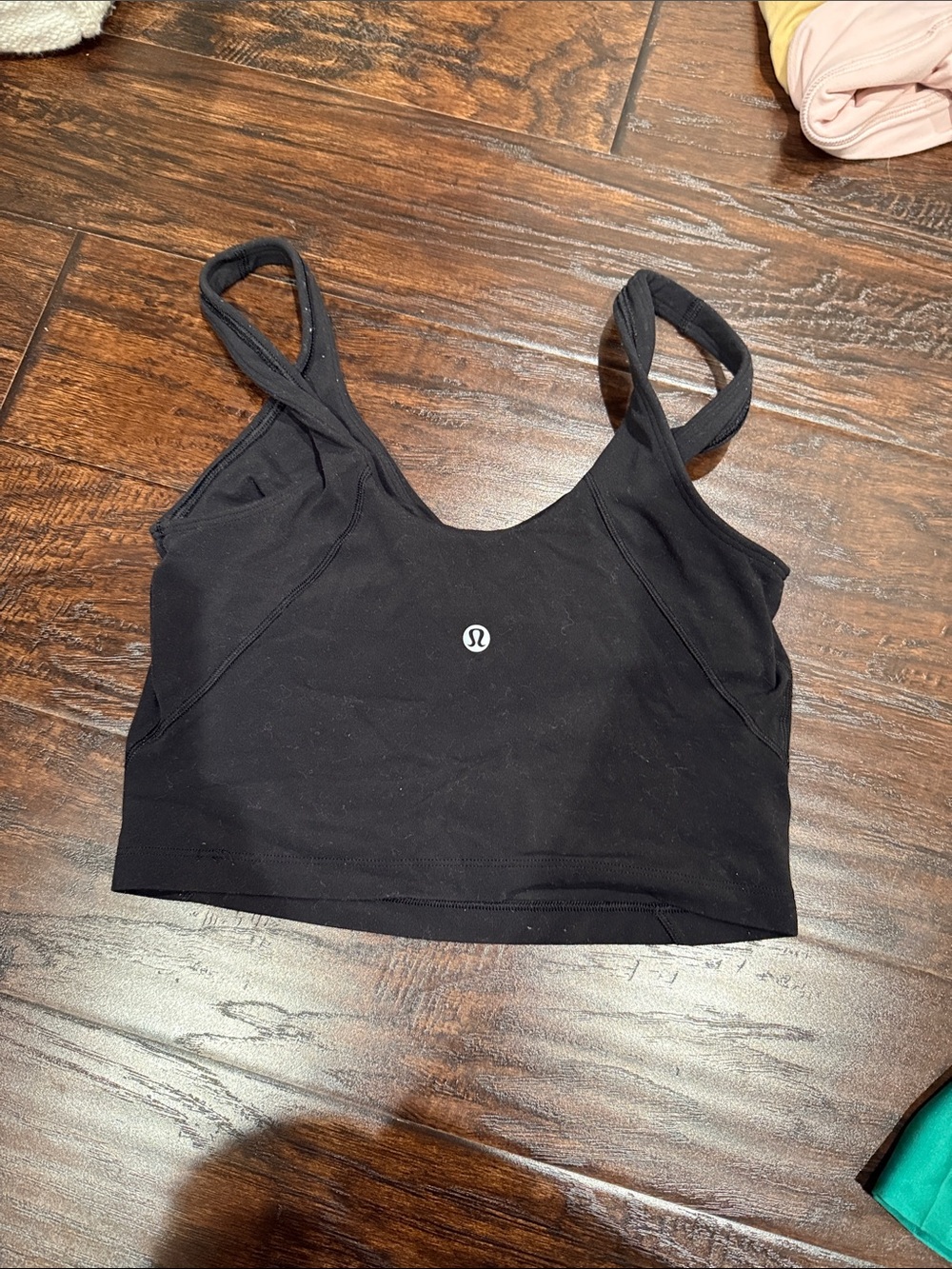 lululemon athletica Black Cropped Strappy Sports Top